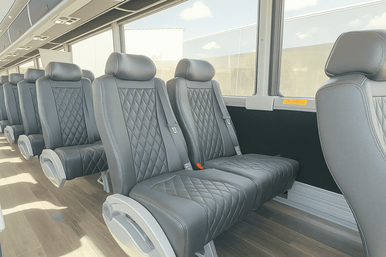 interior of Gilroy Coach Bus Service charter bus