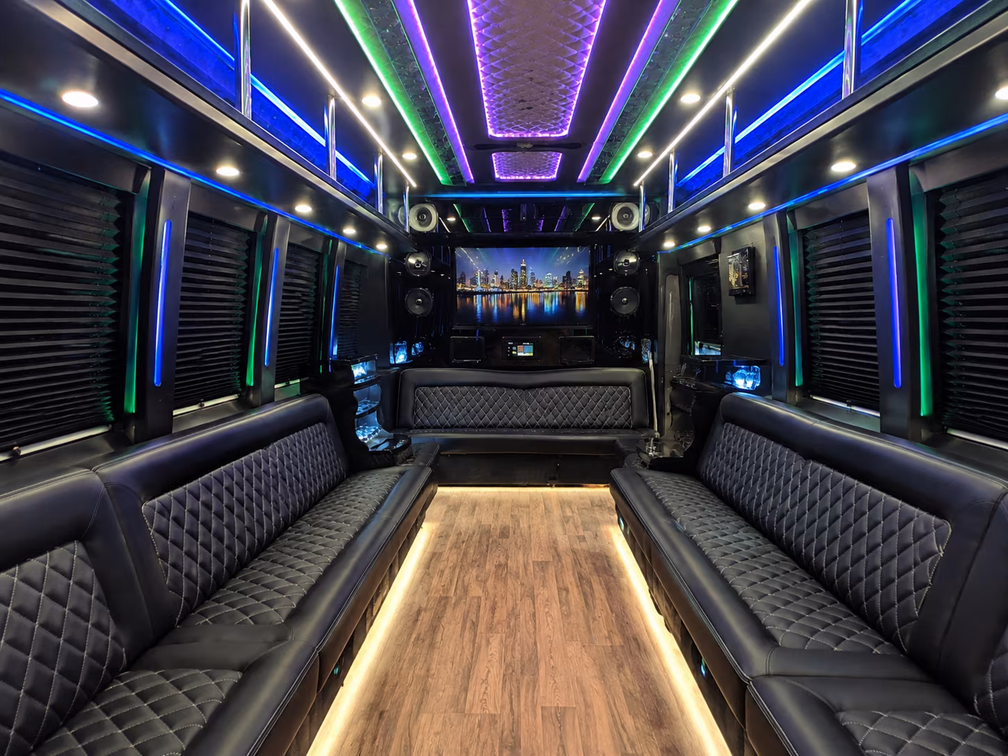gilroy 25 passenger party bus interior
