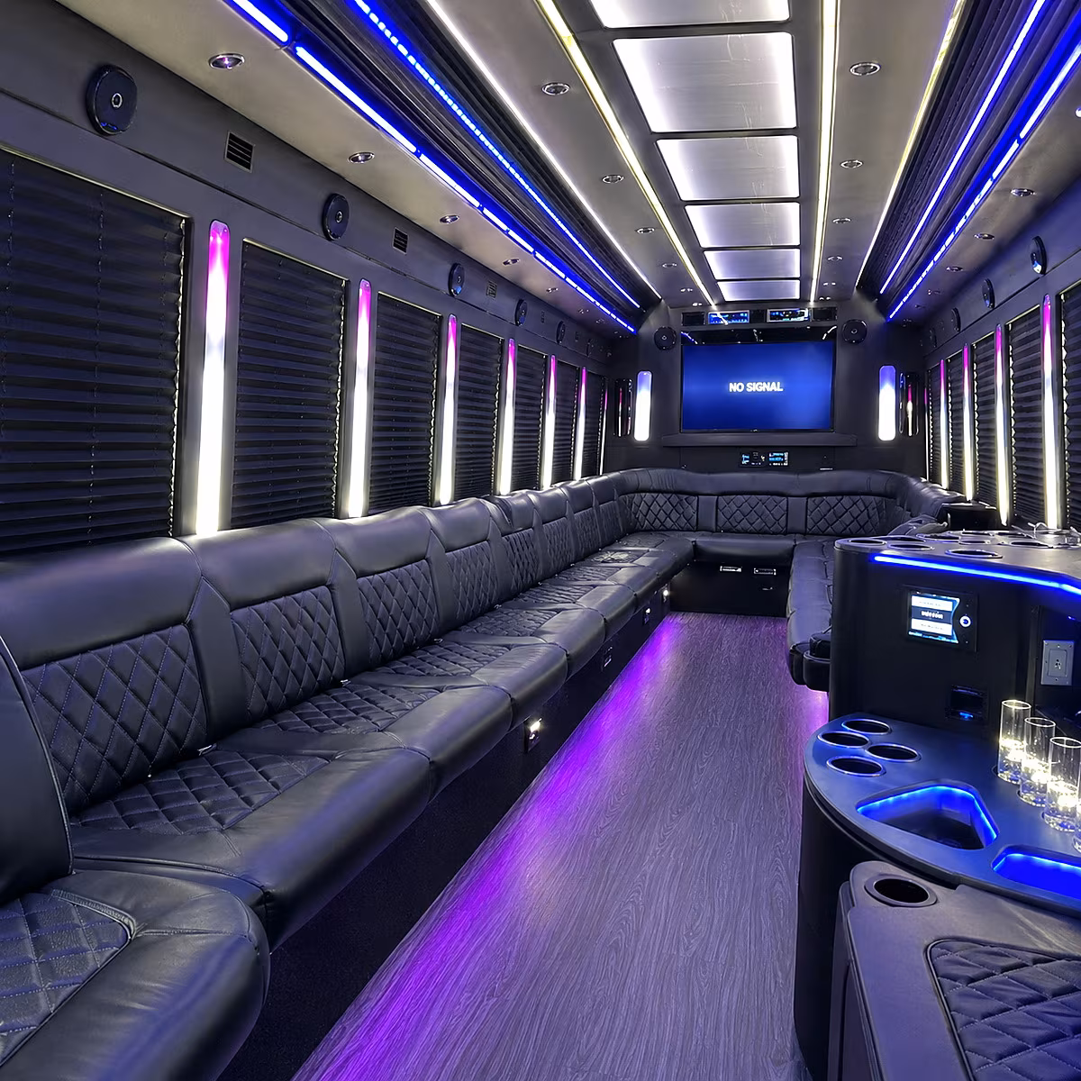 gilroy 30 passenger party bus inside
