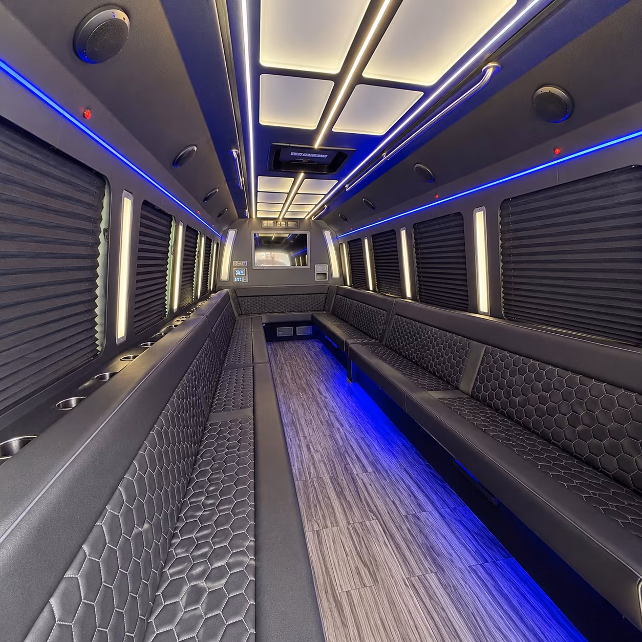 gilroy 30 passenger party bus interior