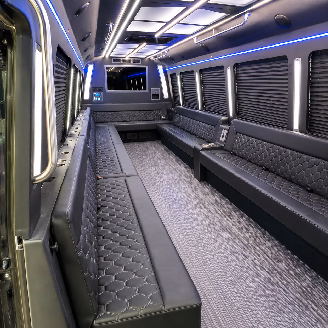 gilroy 40 passenger party bus interior