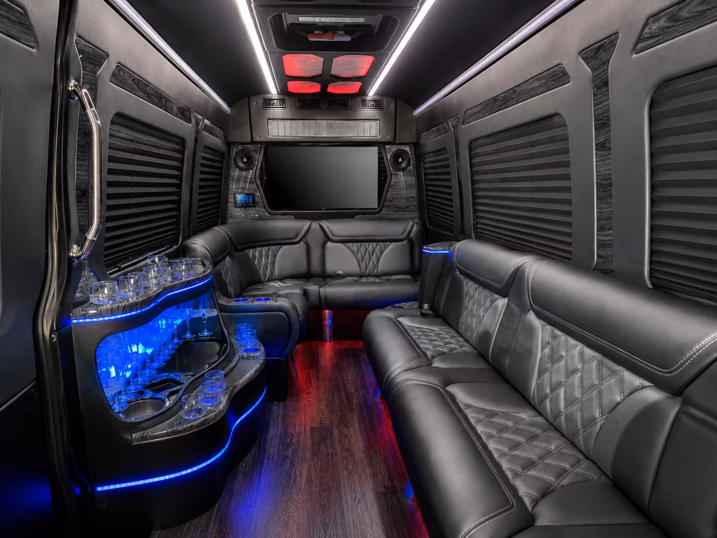 gilroy 50 passenger party bus interior